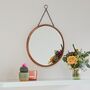Round Antique Copper Hanging Chain Wall Mirror, thumbnail 1 of 5