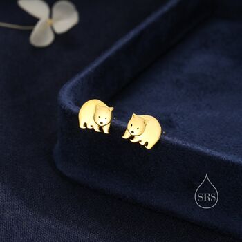 Sterling Silver Wombat Stud Earrings, 2 of 11