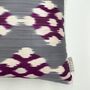 Square Ikat Silk Cushion Grey And Purple Weave, thumbnail 3 of 7