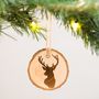 Set Of Four Woodland Animal Christmas Tree Decorations, thumbnail 1 of 4
