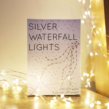 Plug In Silver Wire Waterfall String Lights, 3 of 6