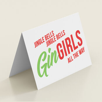 'Gin Girls All The Way' Funny Christmas Card, 4 of 5