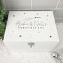 Personalised White Wooden Engraved Couples Christmas Eve Box Three Sizes 22cm | 27cm | 30cm, thumbnail 1 of 9