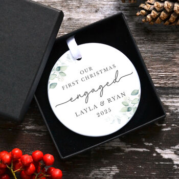 Personalised First Christmas Engaged Bauble, 3 of 3