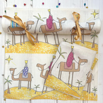'Following The Star' Linen Napkin Crackers, 3 of 9