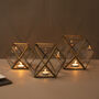 Recycled Metal Hexagonal Candle Holders, thumbnail 2 of 6
