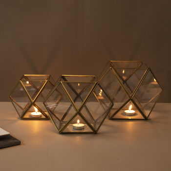 Recycled Metal Hexagonal Candle Holders, 2 of 6