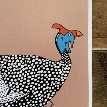 Guineafowl Print On Pink, 3 of 5