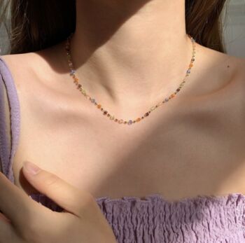 Dainty Colourful Bead Necklace, 2 of 4