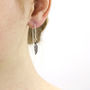 Sterling Silver Thread Through Leaf Earrings, thumbnail 2 of 11
