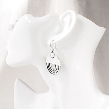 Silver Plated Round Geometric Earrings, 8 of 8