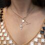 18ct Gold Plated Star Charm T Bar Necklace, thumbnail 3 of 7