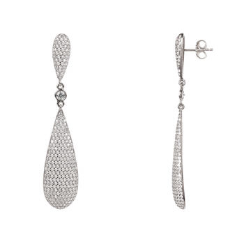 Coco Long Drop Plated Silver Earrings, 3 of 8