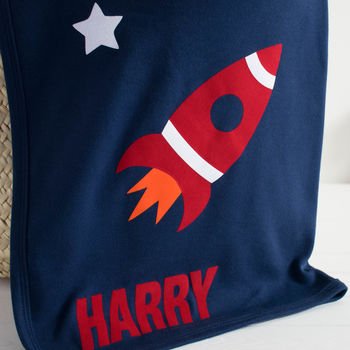 Personalised Space Rocket Baby Blanket, 2 of 4