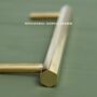 Solid Polished Brass Hexagonal Kitchen Handles, thumbnail 3 of 4