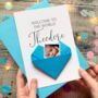 Welcome To The World New Baby Card: Handmade Origami Heart Keepsake Gift, Baby Boy, Baby Girl, Twins, thumbnail 4 of 8