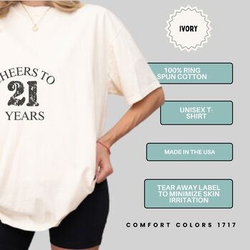 Personalised Cheers 21st Birthday Milestone T Shirt, 5 of 12