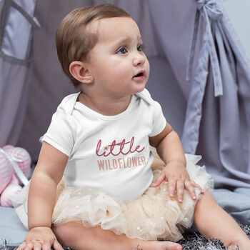 Organic Cotton Little Wildflower Baby Grow, 2 of 5