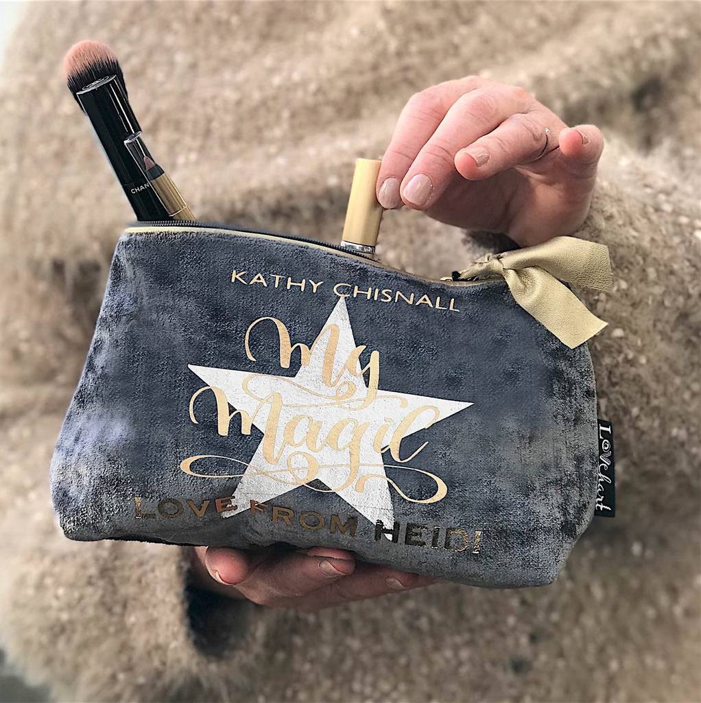 makeup bag grey