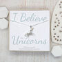 Sterling Silver Necklace, I Believe In Unicorns, thumbnail 1 of 3