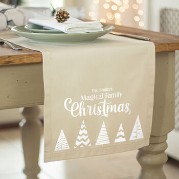 Personalised Natural Christmas Table Runner, 3 of 5