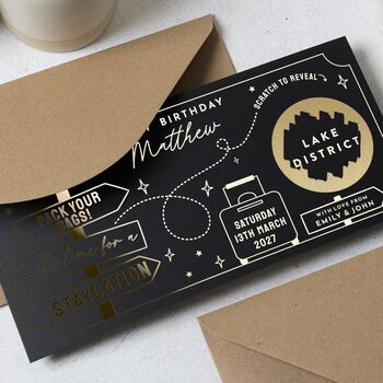 Personalised Weekend Away Scratch Reveal Gift Voucher, 5 of 9