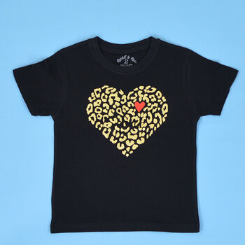 'Leopard Heart Of Hearts' Kids T Shirt, 2 of 6