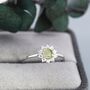 Genuine Peridot Halo Ring In Sterling Silver, thumbnail 5 of 11