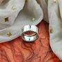 Adjustable Wide Band Silver Plated Cuff Chunky Ring, thumbnail 4 of 6