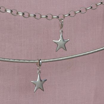 Sterling Silver Puffy Star Charm, 2 of 7
