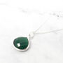 Emerald May Birthstone Silver Pendant Charm Necklace, thumbnail 1 of 4