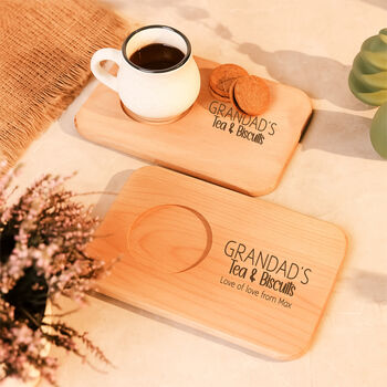 Grandad's Personalised Wooden Tea And Biscuit Board, 2 of 4