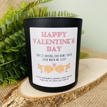 Personalised Sleep Touching Bums Valentines Candle Gift, 2 of 11