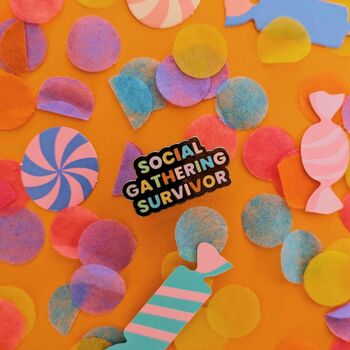 Social Gathering Survivor Enamel Pin Badge, 5 of 6