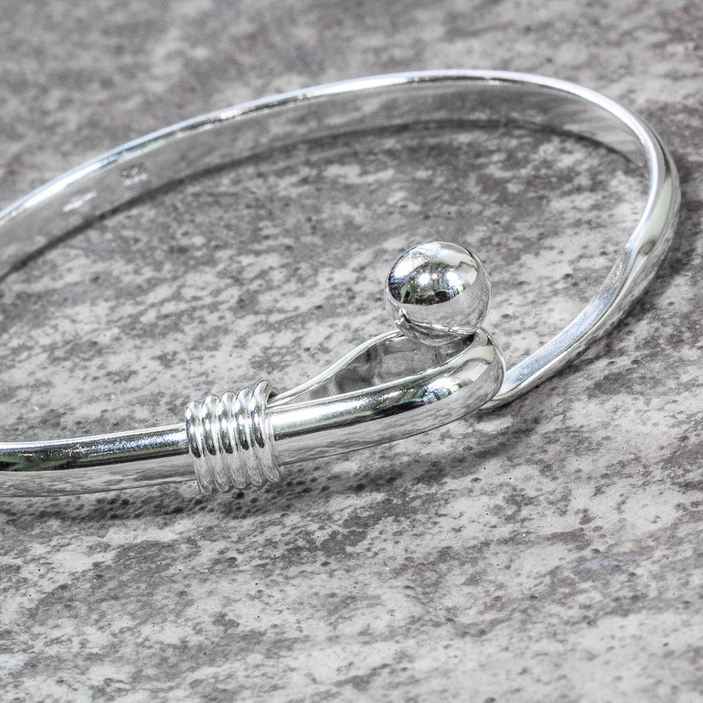 sterling silver ball hook bangle by the jewellery boutique ...