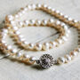 Pearl Necklace With Round Vintage Style Clasp, thumbnail 1 of 3