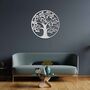 Modern Round Wooden Tree Of Life Wall Art Home Decor, thumbnail 7 of 10