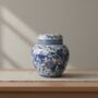 Ginger Jar Pot Kapelle White Blue Porcelain, thumbnail 1 of 7
