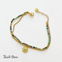 Earth And Gold Double Layered Green Jasper Bracelet, thumbnail 2 of 7