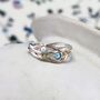 Sterling Silver Pearl And Blue Topaz Ring, thumbnail 3 of 8