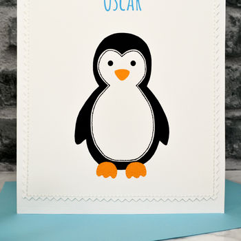 'Penguin' Handmade Childrens First Christmas Card, 4 of 4