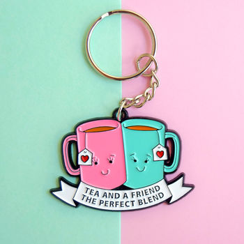 'Tea And A Friend' Keyring, 3 of 3