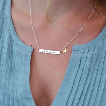 Personalised Stamped Portmanteau Word Necklace, 2 of 7