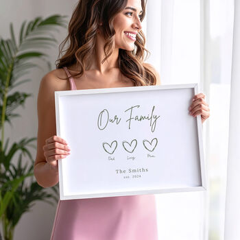 Custom Love Heart Family Print Wall Art, 8 of 8