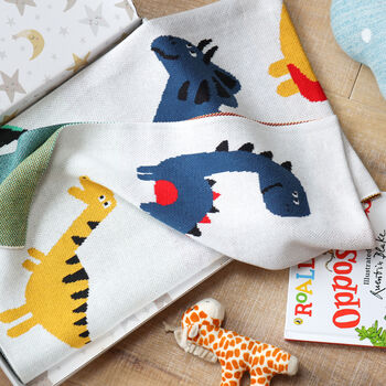 Personalised Dinosaurs Cotton Knit Blanket, 6 of 12