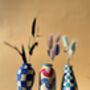 Set Of Three Colourful Hand Painted Stem Vases, thumbnail 3 of 3