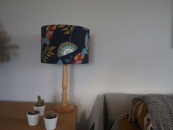 Dark Blue Exotic Floral Lampshade, 6 of 6