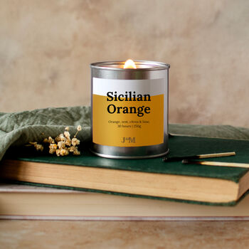 Sicilian Orange Wood Wick Candle For Summer, 2 of 7