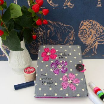 Personalised Dotty Flowers Needle And Sewing Case, 9 of 10