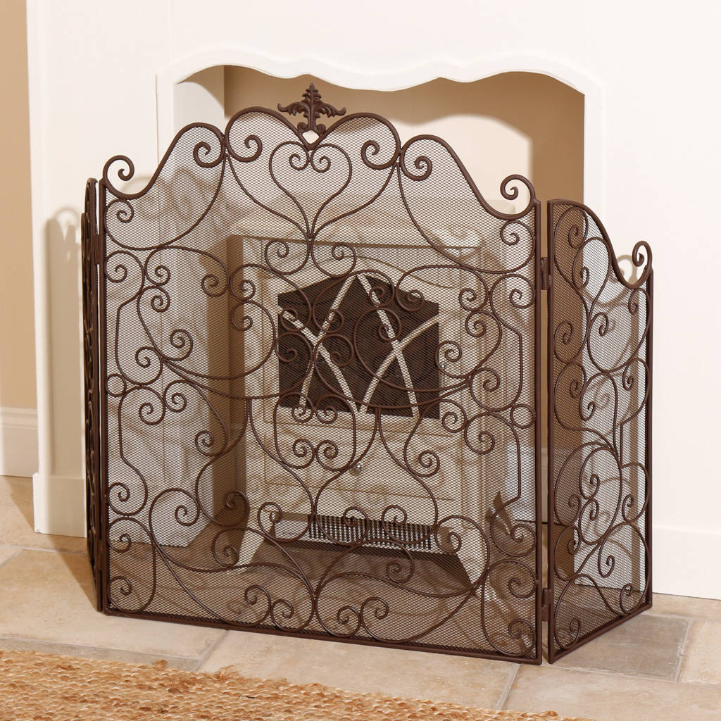 country manor majestic three fold iron fire guard by dibor